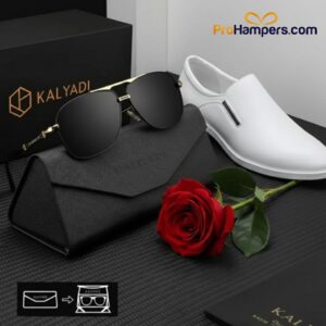 Smart Casual White High Class Shoe and KALIYADI Men's Eyewear