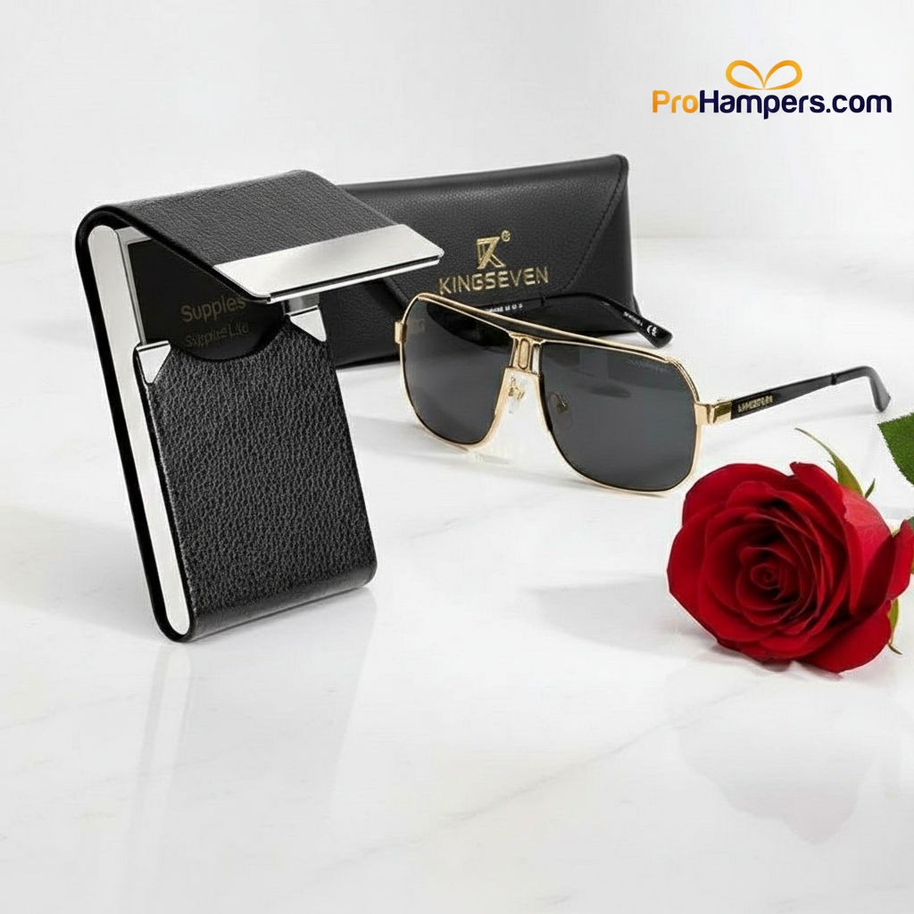 KINGSEVEN Polarized Photochromic Glasses for Men + Business Card Organizer